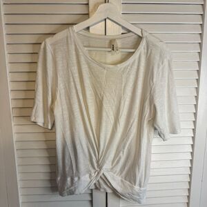 PACT TWISTED FRONT TEE ORGANIC COTTON RECYCLED POLYESTER BASIC MINIMALIST SZ S